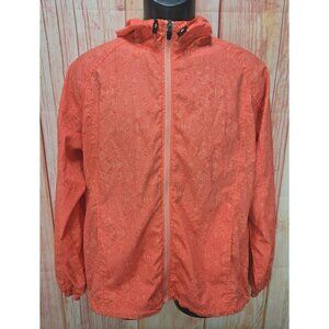 Asics Womens Windbreaker Running Jacket‎ Large Coral Hooded